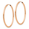14k Rose Gold 2x40mm Polished Round Endless Hoop Earrings