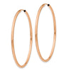 14k Rose Gold 2x50mm Polished Round Endless Hoop Earrings