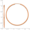 14k Rose Gold 2x50mm Polished Round Endless Hoop Earrings