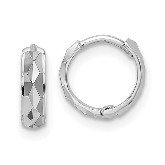 Gold Diamond-cut Hoop Earrings