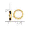 14K Polished Black Onyx Hoop Earrings
