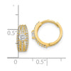 14K Polished Fancy CZ Hoop Earrings