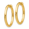 14k 2.5x20mm Polished Tube Hoop Non-pierced Earrings