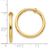 14k 2.5x20mm Polished Tube Hoop Non-pierced Earrings