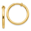 14k 2.5x20mm Polished Tube Hoop Non-pierced Earrings