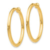 14k 2.5x25mm Polished Tube Hoop Non-pierced Earrings