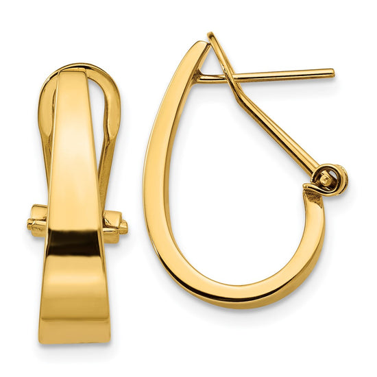 Gold Graduating Omega Back Post Earrings