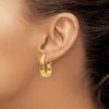 14k 6x22mm Polished Tapered J-Hoop Omega Back Post Earrings