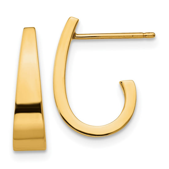 Gold Graduating J-hoop Post Earrings