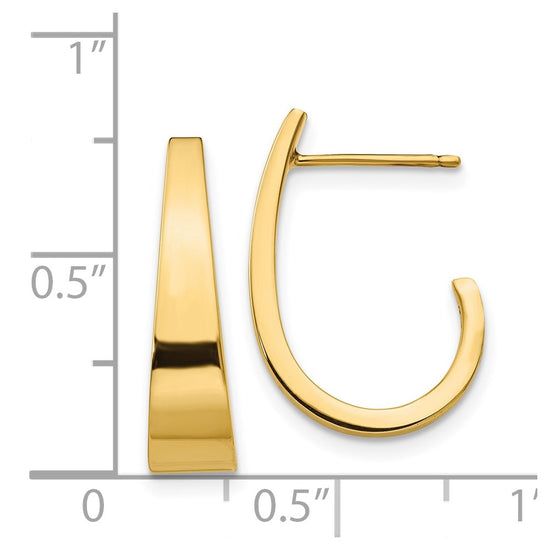 Gold Graduating J-hoop Post Earrings