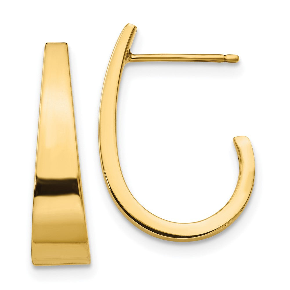 Gold Graduating J-hoop Post Earrings