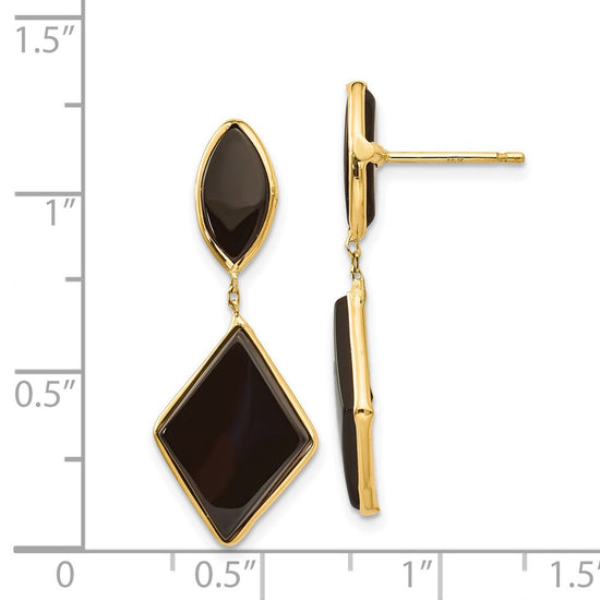 14k Black Onyx Dangle Post Earrings