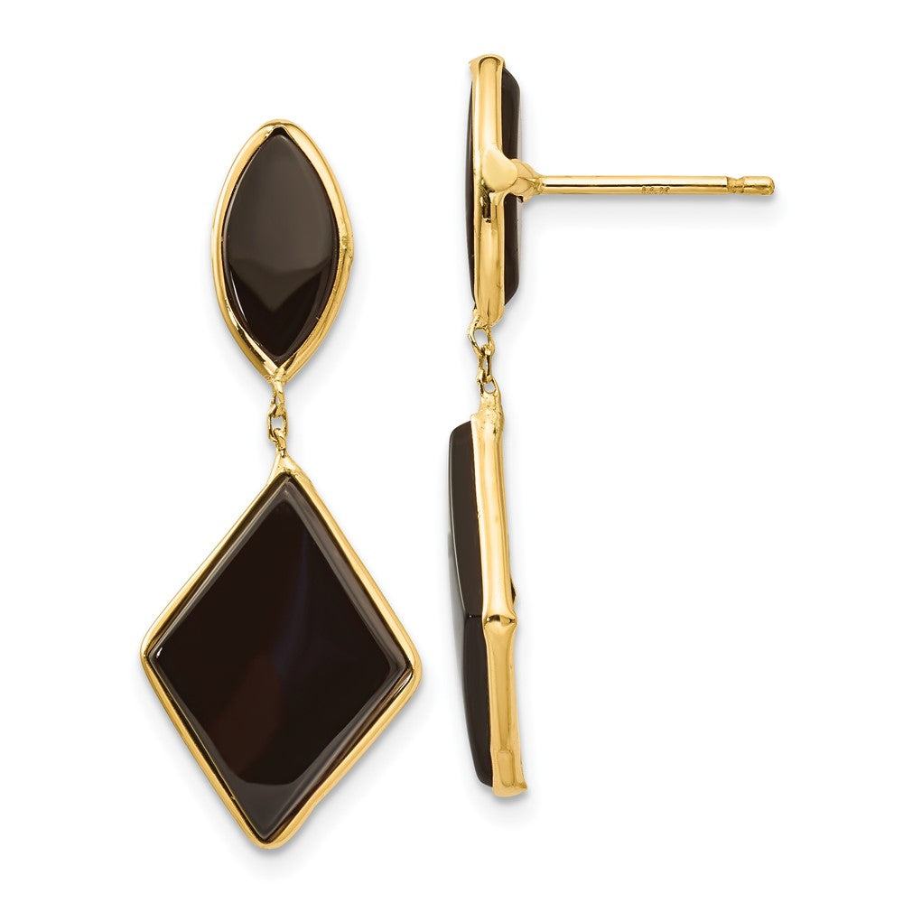 14k Black Onyx Dangle Post Earrings