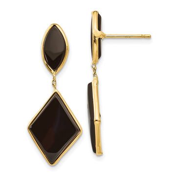 14k Black Onyx Dangle Post Earrings