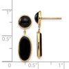 14k Black Onyx Oval Dangle Post Earrings
