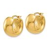 14k 8.75x18mm Wide Puffed Hoop Earrings