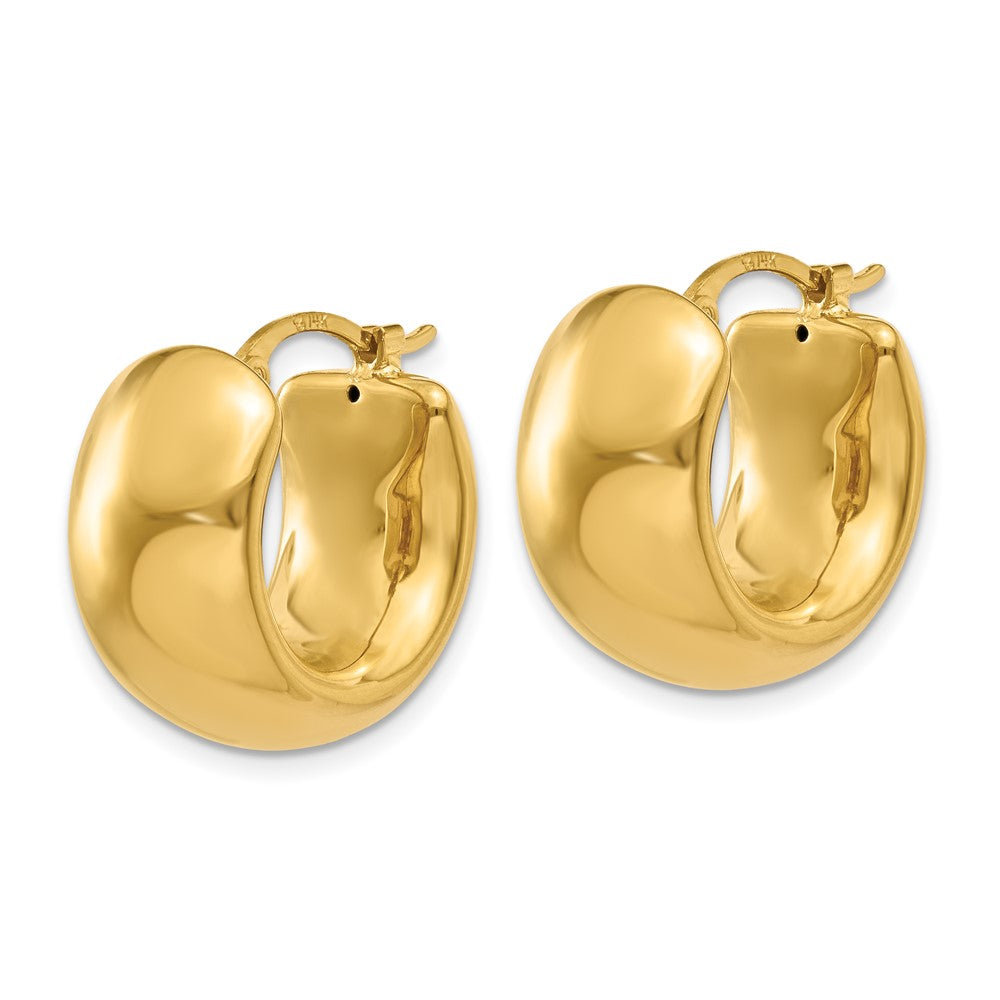 14k 8.75x18mm Wide Puffed Hoop Earrings