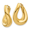 14k Twisted Oval Hoop Earrings