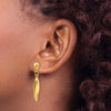 14k Curved Teardrop Dangle Post Earrings