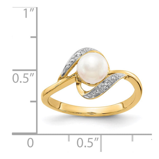 Gold Diamond and Freshwater Pearl Rings