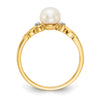 Gold Diamond and Pearl Ring