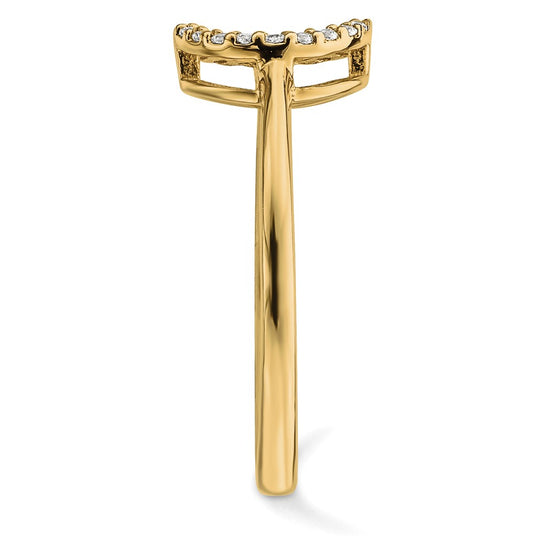 14k Diamond Open Circle Ring