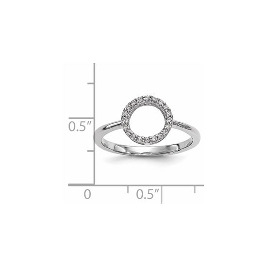 14k White Gold Diamond Open Circle Ring