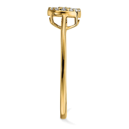 14k Diamond Cluster Oval Ring