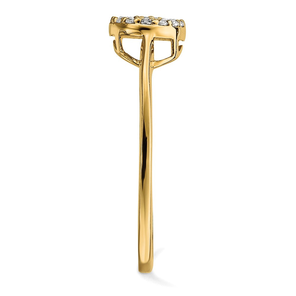 14k Diamond Cluster Oval Ring