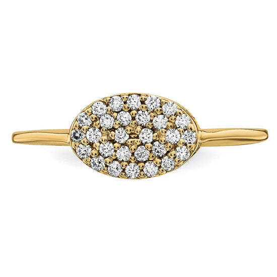 14k Diamond Cluster Oval Ring