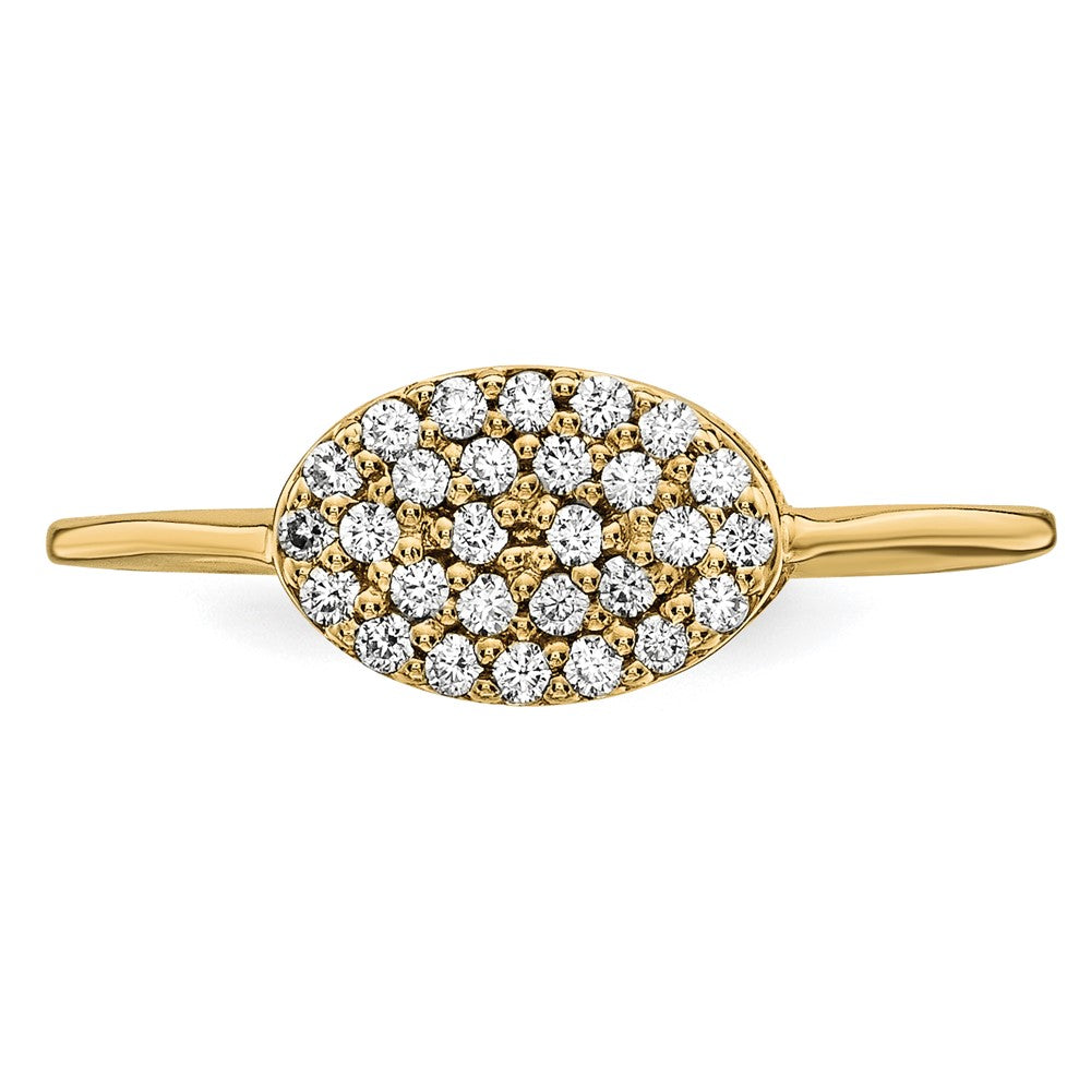 14k Diamond Cluster Oval Ring