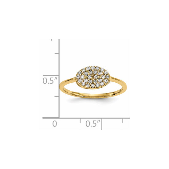 14k Diamond Cluster Oval Ring