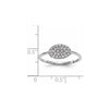 14k White Gold Diamond Cluster Oval Ring