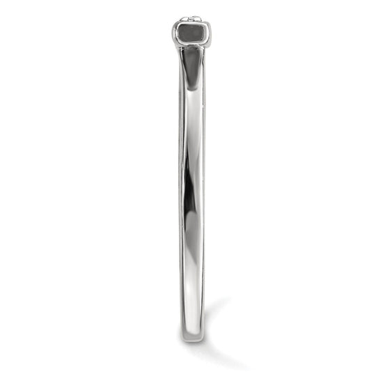 14k White Gold Diamond Bar Ring