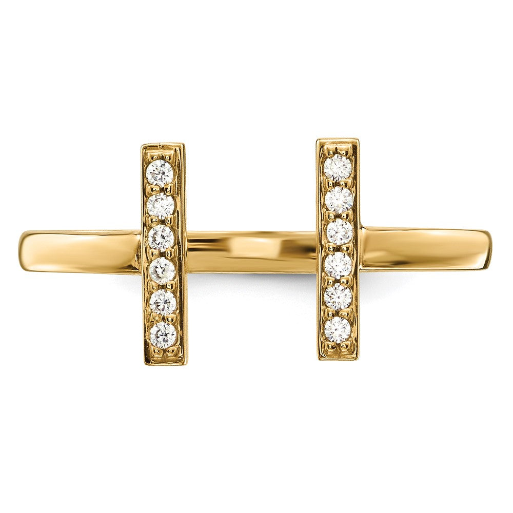 14k 1/10 carat Diamond Double Bar Ring