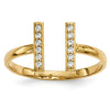 14k 1/10 carat Diamond Double Bar Ring