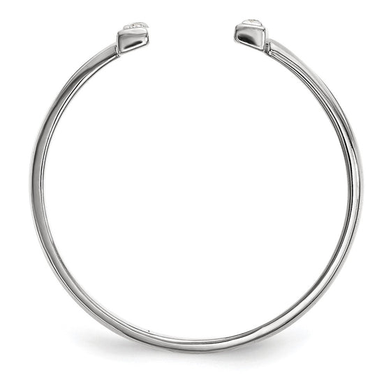 14k White Gold 1/10 carat Diamond Double Bar Ring