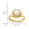 14K 6-7mm White Button Freshwater Cultured Pearl Ring