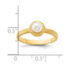 14K Brushed & Hammered 5-6mm Rnd Wht Freshwater Cultured Pearl Ring