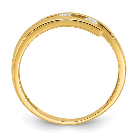 14K Polished CZ Fashion Ring