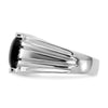 14k White Gold Cushion Onyx and VS Diamond Mens Ring