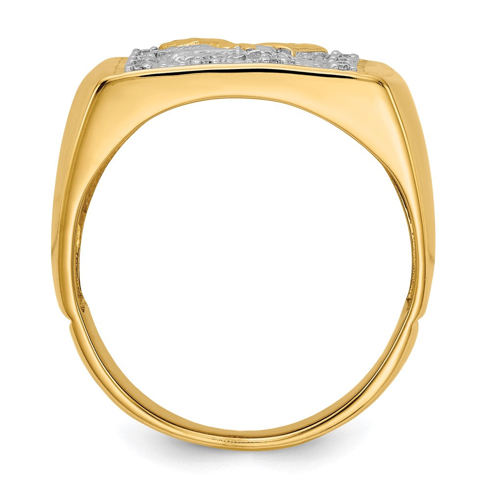 14k 1/10 carat A Diamond Mens Eagle Ring