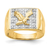 14k 1/10 carat AAA Diamond Mens Eagle Ring