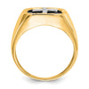 14k Octagon Onyx and A Diamond Mens Cross Ring