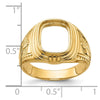 14k Men's Polished and Textured Masonic Ring Mounting
