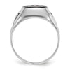 14k White Gold Men's Polished and Textured Masonic Ring Mounting