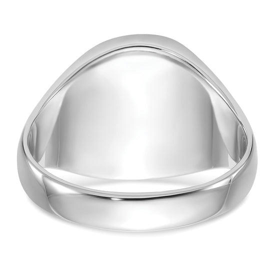 14k White Gold Men's Polished and Textured Masonic Ring Mounting