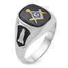 14k White Gold Men's Polished and Textured Masonic Ring Mounting