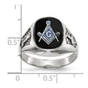 14k White Gold Men's Polished and Textured Masonic Ring Mounting