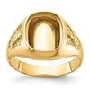 14k Men's Polished and Textured Masonic Ring Mounting